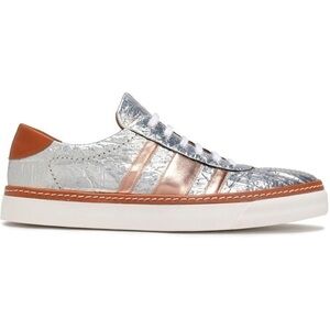 Missoni Metallic Leather Sneaker in Silver/Rose Gold